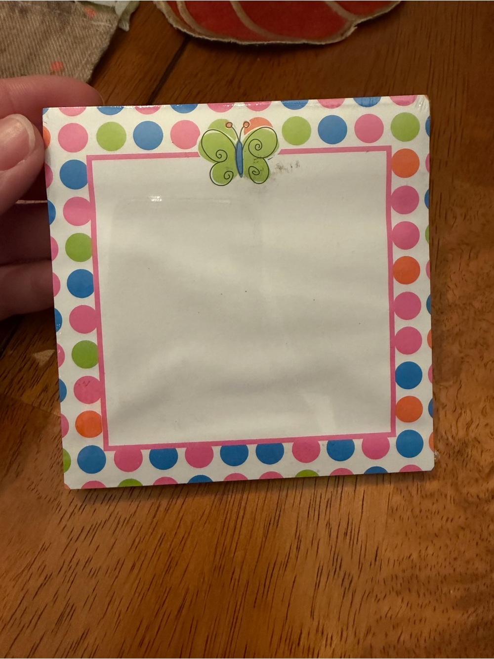 70 sheets of 4x4 Multicolored Dot Green Butterfly Stick On Notes